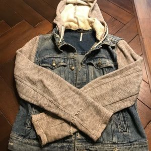 Free People denim jacket-hoodie.